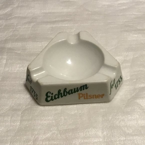 Rare antique Eichbaum Pilsner Beer porcelain advertising ashtray - Picture 1 of 9